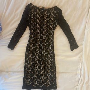 NWT Alice & Olivia Openback Black Lace Dress
